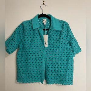 100% Cotton Worthington women’s short sleeve camp shirt size Small,NWT